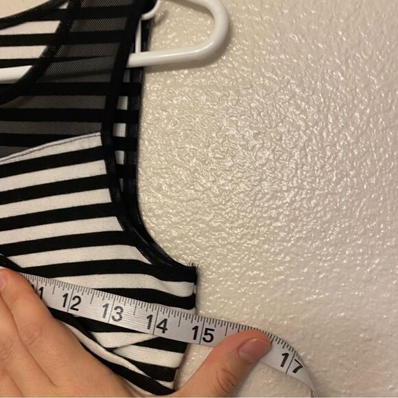 Speechless Girls Black white stripe mesh formal special occasion hi low dress 12 - Picture 10 of 12